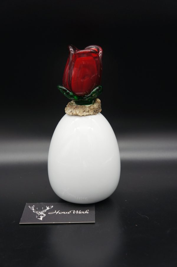 Vase Hirsch & Glasrose – Bild 3