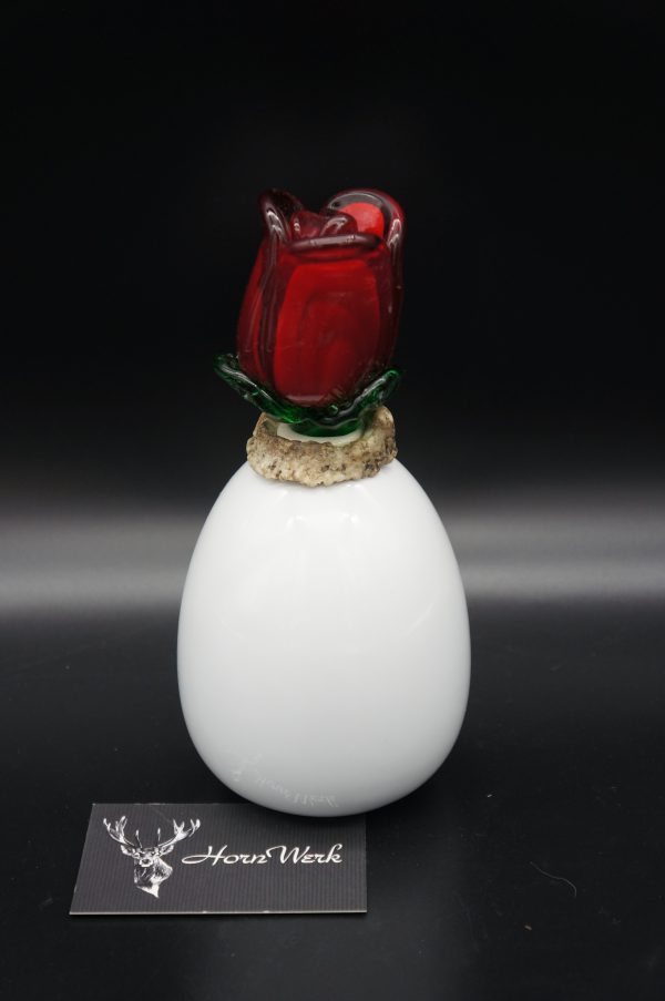 Vase Hirsch & Glasrose – Bild 6