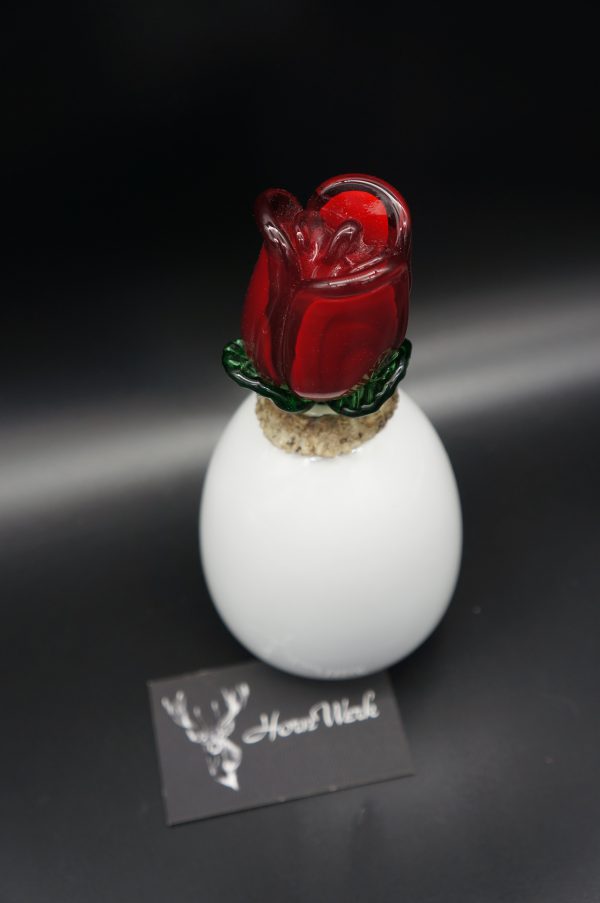 Vase Hirsch & Glasrose – Bild 2