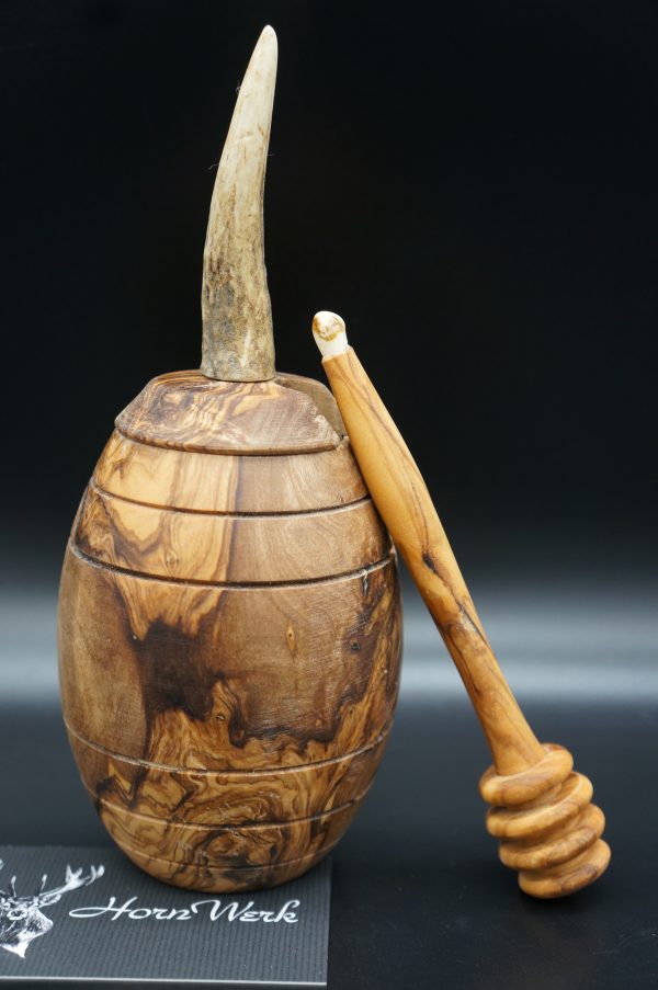Honigtopf mit Löffel Hirsch – Bild 4